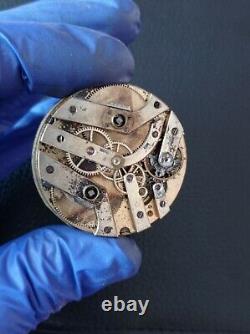 Two Barrels Swiss Antique Pocket Watch Movement For Repair