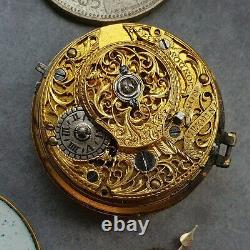 UJHN &son 1770 small 33mm quarter repeater verge fusee pocket watch mvmnt