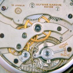 ULYSSE NARDIN Hand-Engraved Art Rare Slim Movement Pocket Watch Circa 1925