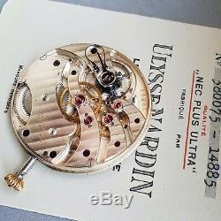 Ulysse Nardin 43mm pocket watch cert chronometer movement w observatory bulletin