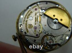 Universal Geneve 2-67 Golden Shadow 25j Micro-rotor Watch Movement Runs Repair