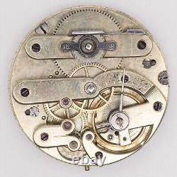 Unsigned 33.9 x 10 mm Key Wind / Key Set Antique Pocket Watch Movement, Runs