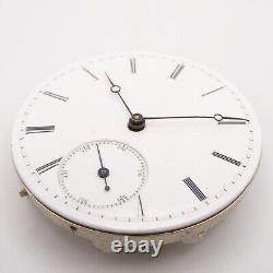 Unsigned 33.9 x 10 mm Key Wind / Key Set Antique Pocket Watch Movement, Runs