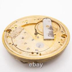 Unsigned 44.8 mm x 11.1 mm Antique Pocket Watch Movement, Running Condition