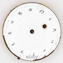 Unsigned 49.3 mm English Antique Fusee Pocket Watch Movement with Dial