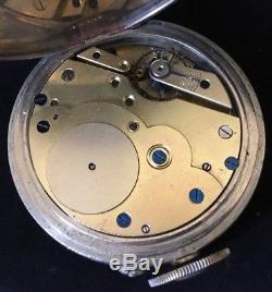 Unusual Antique Vintage Swiss Goliath Pocket Watch lever Escapement Movement