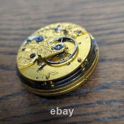 Unusual Fusee Alarm Dual Barrel Pocket Watch Movement for Restoration (BT193)