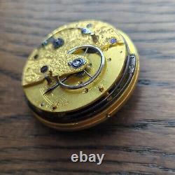Unusual Fusee Alarm Dual Barrel Pocket Watch Movement for Restoration (BT193)