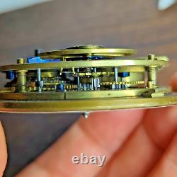 Unusual Very Large Fusee Pocket Watch Movement with 60mm Dial Ticking (U68)