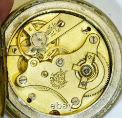 Unusual antique Japy Freres pocket watch. Fancy Jewish dial and fancy movement