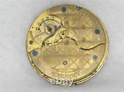 VERY SCARCE 18s TRENTON GILT DAMASCENE CONVERTIBLE POCKET WATCH MOVEMENT DIAL