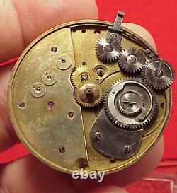 VINTAGE RARE GRADE 43MM H L MATILE 19 j PATENT WINDING POCKET WATCH MOVEMENT