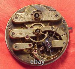 VINTAGE RARE GRADE 43MM H L MATILE 19 j PATENT WINDING POCKET WATCH MOVEMENT