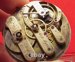 VINTAGE RARE GRADE 43MM H L MATILE 19 j PATENT WINDING POCKET WATCH MOVEMENT