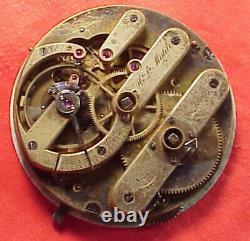 VINTAGE RARE GRADE 43MM H L MATILE 19 j PATENT WINDING POCKET WATCH MOVEMENT