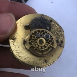 Verge Fusee Pocket Watch 19th C movement 1.75 For Restoration Free Ship