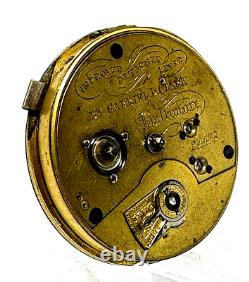 Verge Fusee Pocket Watch Movement Gabriel D. Clark Baltimore Working #746