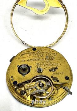 Verge Fusee Pocket Watch Movement Gabriel D. Clark Baltimore Working #746