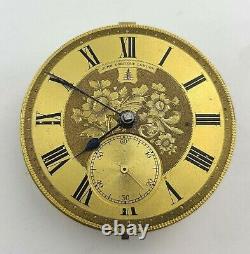 Verge Fusee Pocket Watch Movement Ornate John Forrest London 24s Working