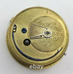 Verge Fusee Pocket Watch Movement Ornate John Forrest London 24s Working