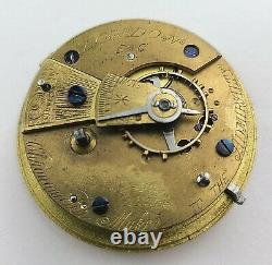 Verge Fusee Pocket Watch Movement Ornate John Forrest London 24s Working