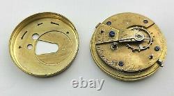 Verge Fusee Pocket Watch Movement Ornate John Forrest London 24s Working