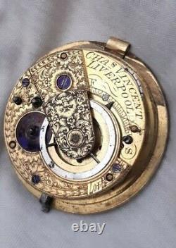 Verge Pocket Watch Movement. FULL WORKING ORDER Inc. Key 1800s. Liverpool