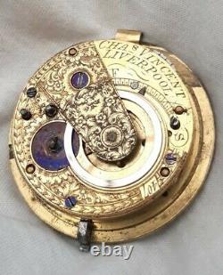 Verge Pocket Watch Movement. FULL WORKING ORDER Inc. Key 1800s. Liverpool