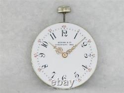 Very Rare 28mm Patek Philippe 17 Jewel Pocket Watch Movement & Dial, Running