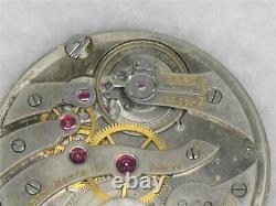 Very Rare 39mm Touchon 17 Jewel Nickel 2.5mm Th. Pocket Watch Movement, Running