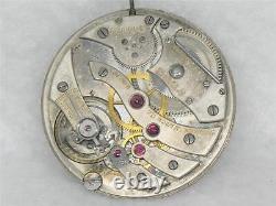 Very Rare 39mm Touchon 17 Jewel Nickel 2.5mm Th. Pocket Watch Movement, Running