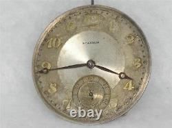 Very Rare 39mm Touchon 17 Jewel Nickel 2.5mm Th. Pocket Watch Movement, Running