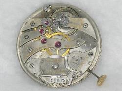 Very Rare 39mm Touchon 17 Jewel Nickel 2.5mm Th. Pocket Watch Movement, Running