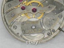 Very Rare 39mm Touchon 17 Jewel Nickel 2.5mm Th. Pocket Watch Movement, Running