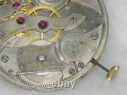 Very Rare 39mm Touchon 17 Jewel Nickel 2.5mm Th. Pocket Watch Movement, Running