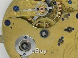 Very Rare & Early 17 Jwl 3/4 Plate New York Watch Co. Hg Norton Movement & Dial