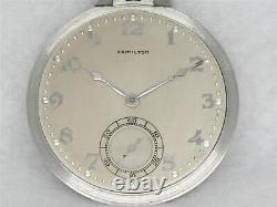 Very Rare Serial #r14 Platinum Hamilton Gents 23 Jewel 923 Pocketwatch, Running