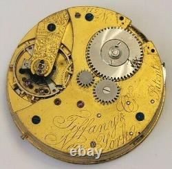 Very Rare Tiffany & Co pocket watch movement with dial 42mm AS IS