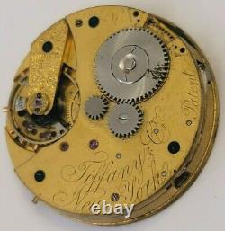 Very Rare Tiffany & Co pocket watch movement with dial 42mm AS IS