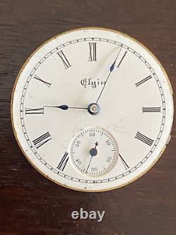 Vintage 0 Size Elgin Pocket Watch Movement Gr. 113 Keeping Time Year 1895