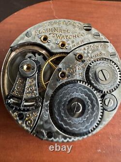 Vintage 0 Size Elgin Pocket Watch Movement Gr. 263 Keeping Time 17 Jewel