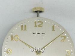 Vintage 10s 17j Hamilton 917 Nickel Pocketwatch Movement & Silver Dial, Running