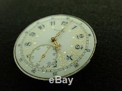 Vintage 12 Size Elgin Pocket Watch Movement Fancy Dial And Hands