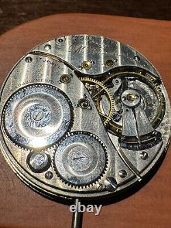 Vintage 12 Size Elgin Pocket Watch Movement Gr. G. M. Wheeler 452 Keeping Time