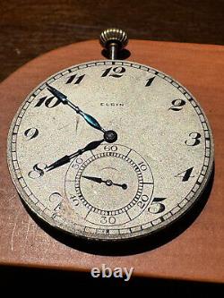 Vintage 12 Size Elgin Pocket Watch Movement Gr. G. M. Wheeler 452 Keeping Time