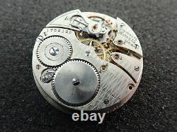Vintage 12 Size Illinois Plymouth Pocket Watch Movement Grade 228 Running
