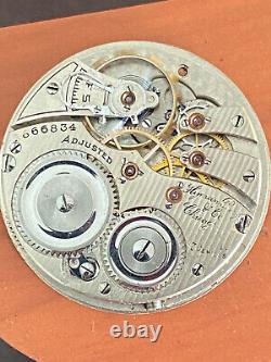 Vintage 12 Size Illinois Pocket Watch Movement, Gr. 273, Running Good, 17 Jewel