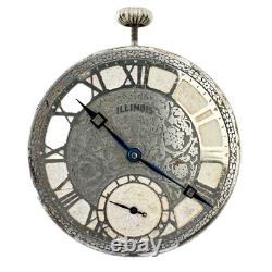 Vintage 12s 1926 Illinois Frosted Dial 19 Jewel Pocket Watch Movement 527 USA