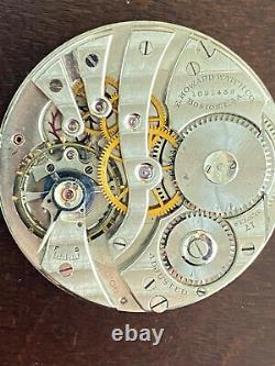 Vintage 12s E. Howard Pocket Watch Movement, Gr. Series 7, Running Great, Year 1911