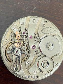 Vintage 12s E. Howard Pocket Watch Movement, Series 8, 23j, Broken Staff